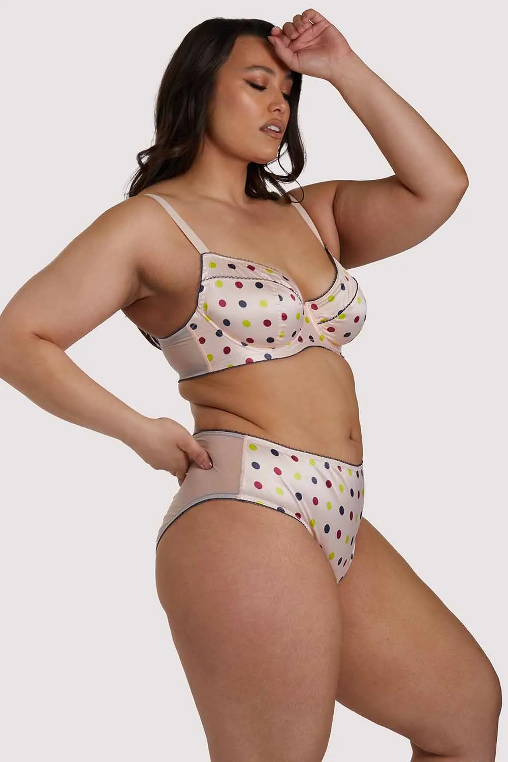 Rowswell Polka dot Peach Highwaist