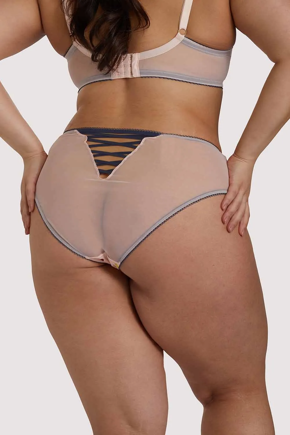 Rowswell Polka dot Peach Highwaist