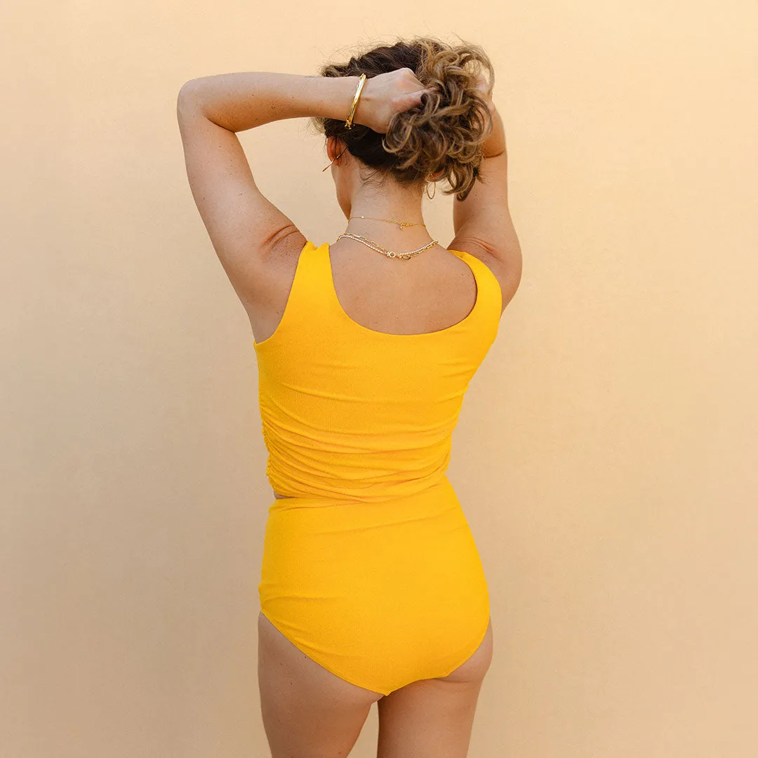 Ruched Crop Top, Golden Terry