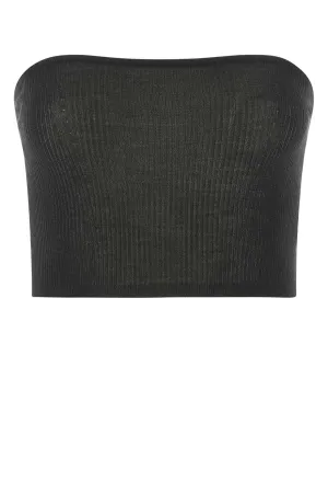 Saint Laurent Strapless Cropped Knitted Top