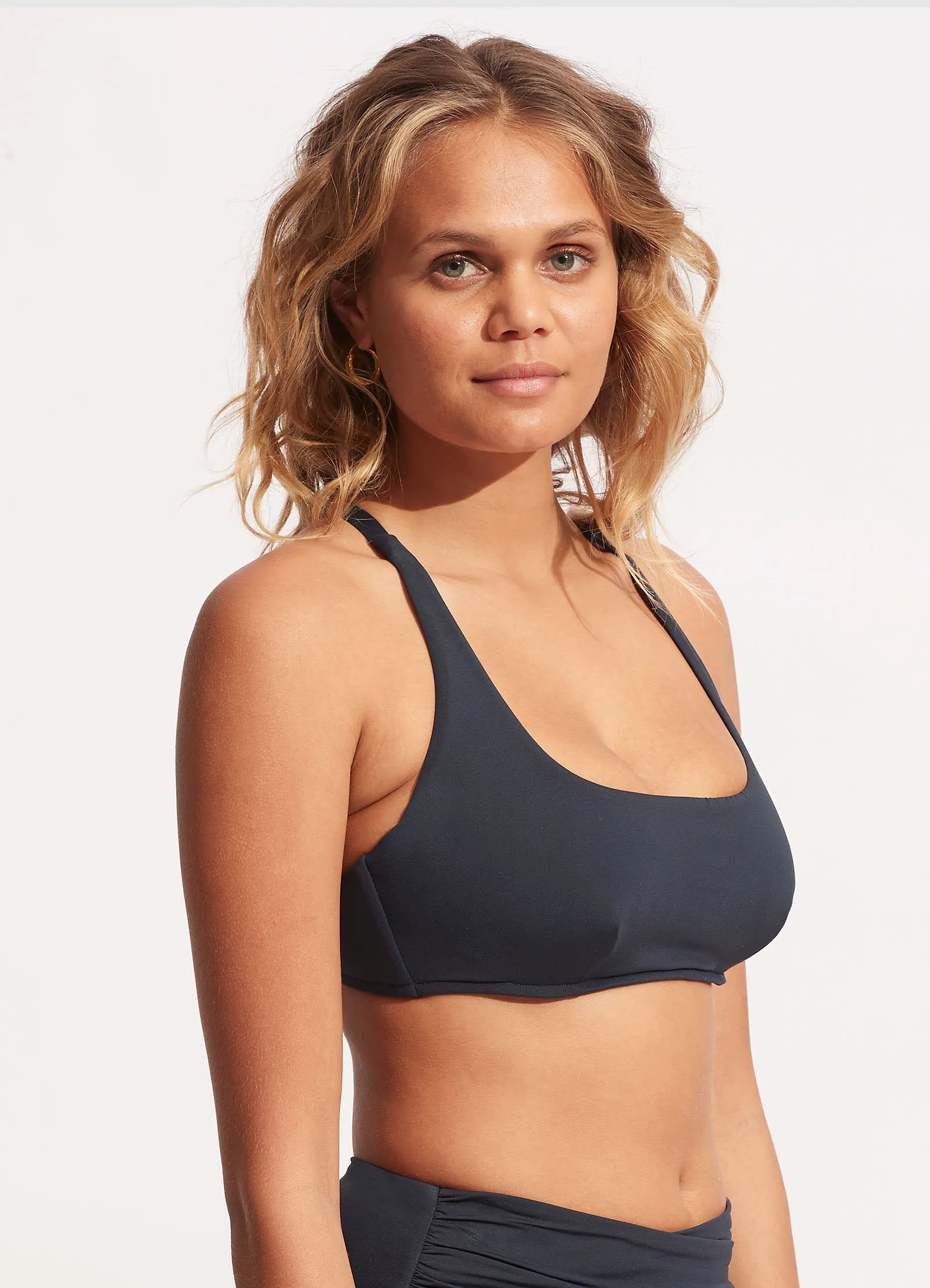 Seafolly Collective DD Scoop Neck Halter Top - True Navy