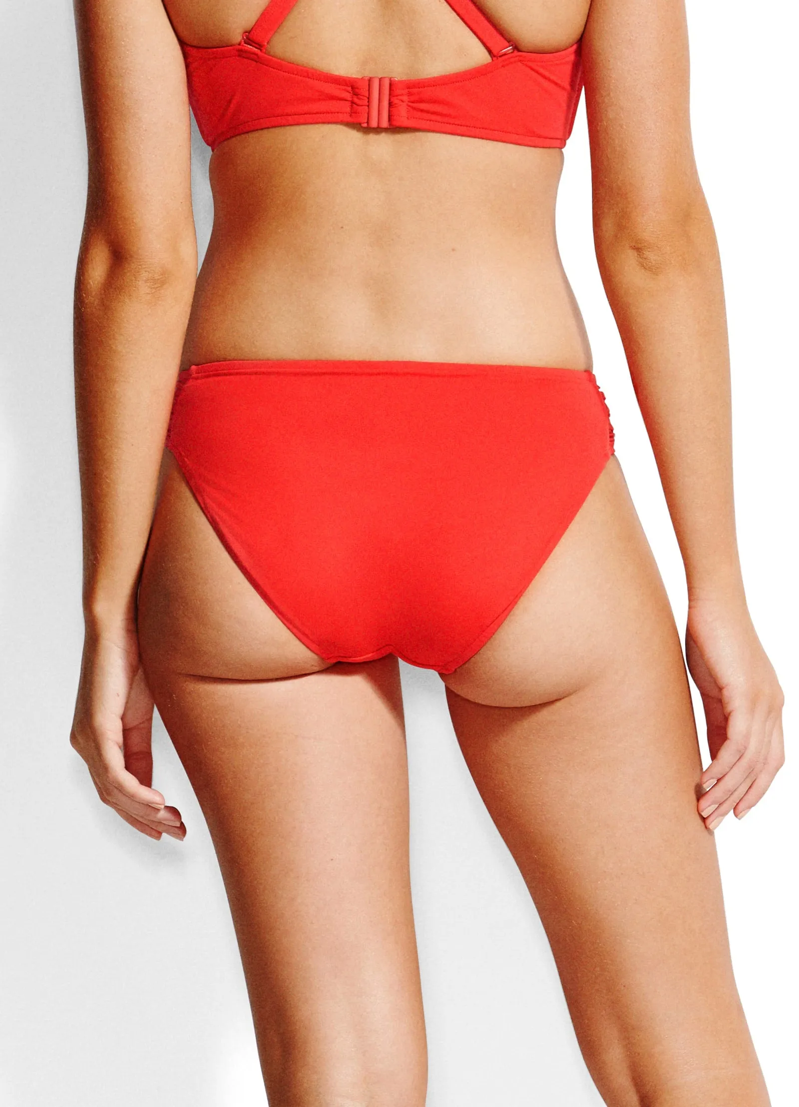 Seafolly Ruched Side Retro Bikini Pant - Chilli