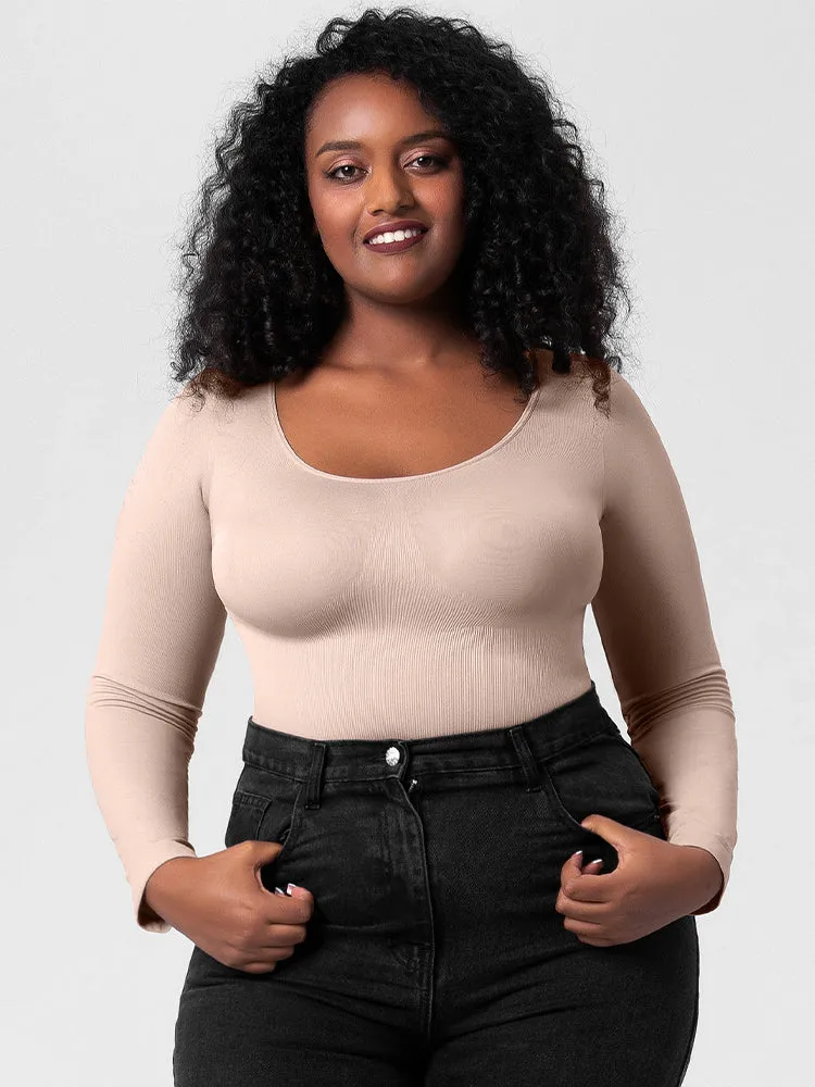 Seamless Long Sleeve Shapewear Bodysuit for Women