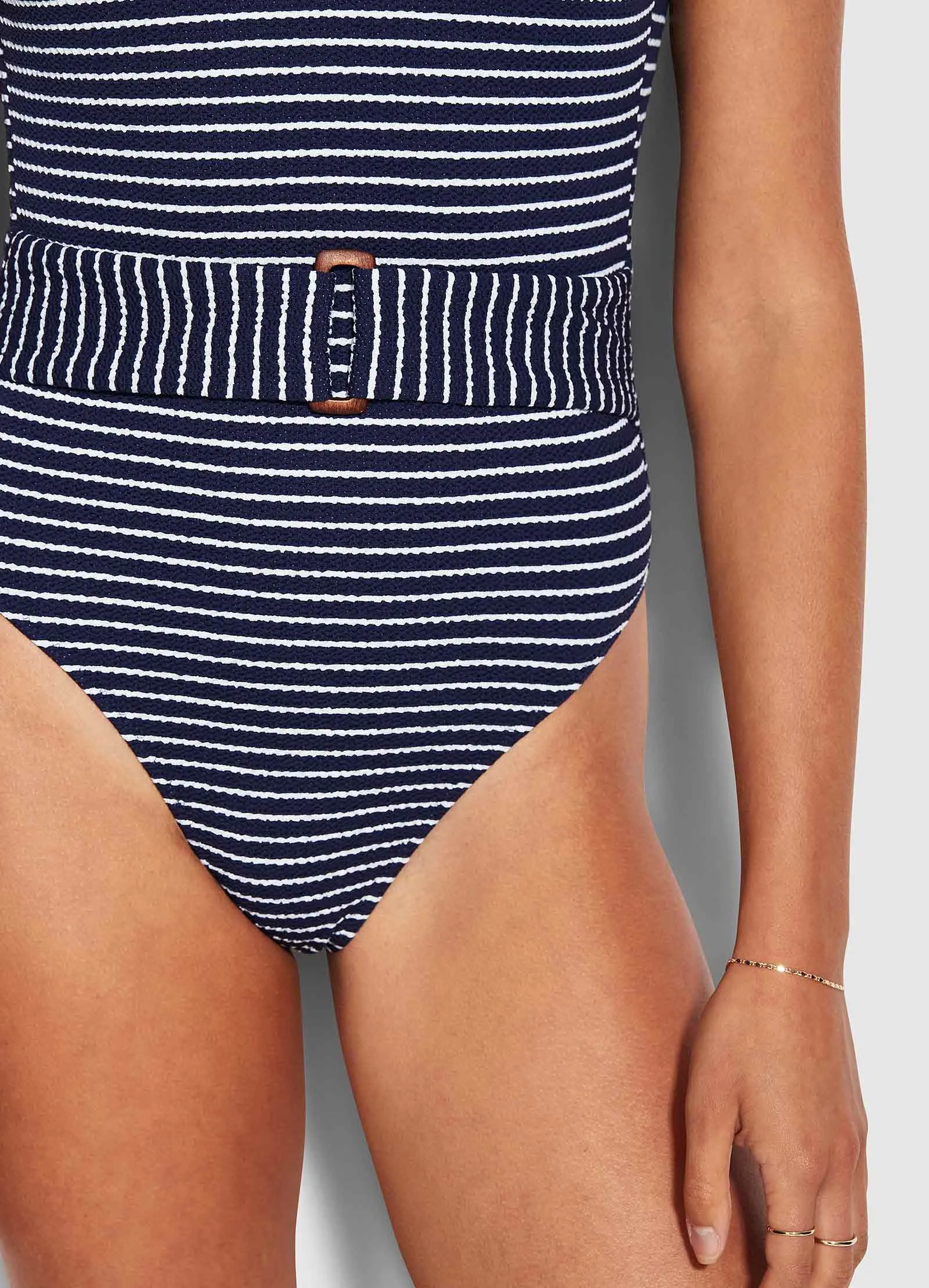 Seaside Stripe One Piece - True Navy