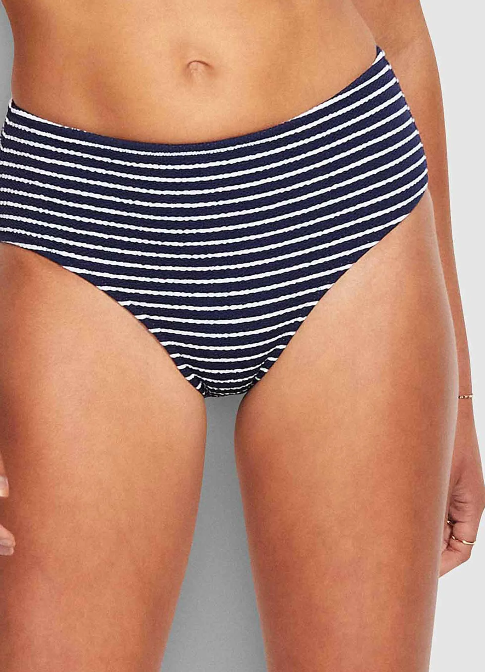 Seaside Stripe Wide Side Retro Pant - True Navy