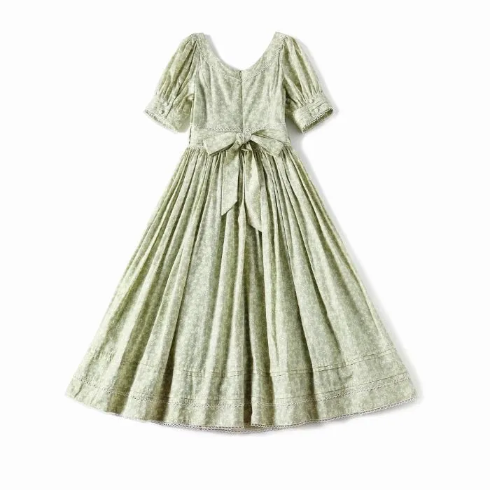 Seasons Flower Onepiece Midi Dress in Mint Rose