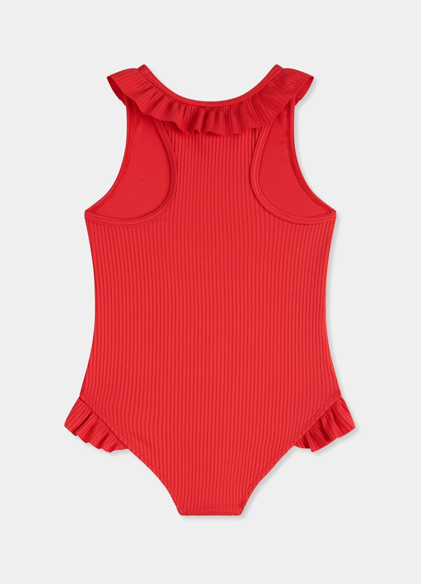 Summer Essential Girls Ruffle One Piece - Chilli Red