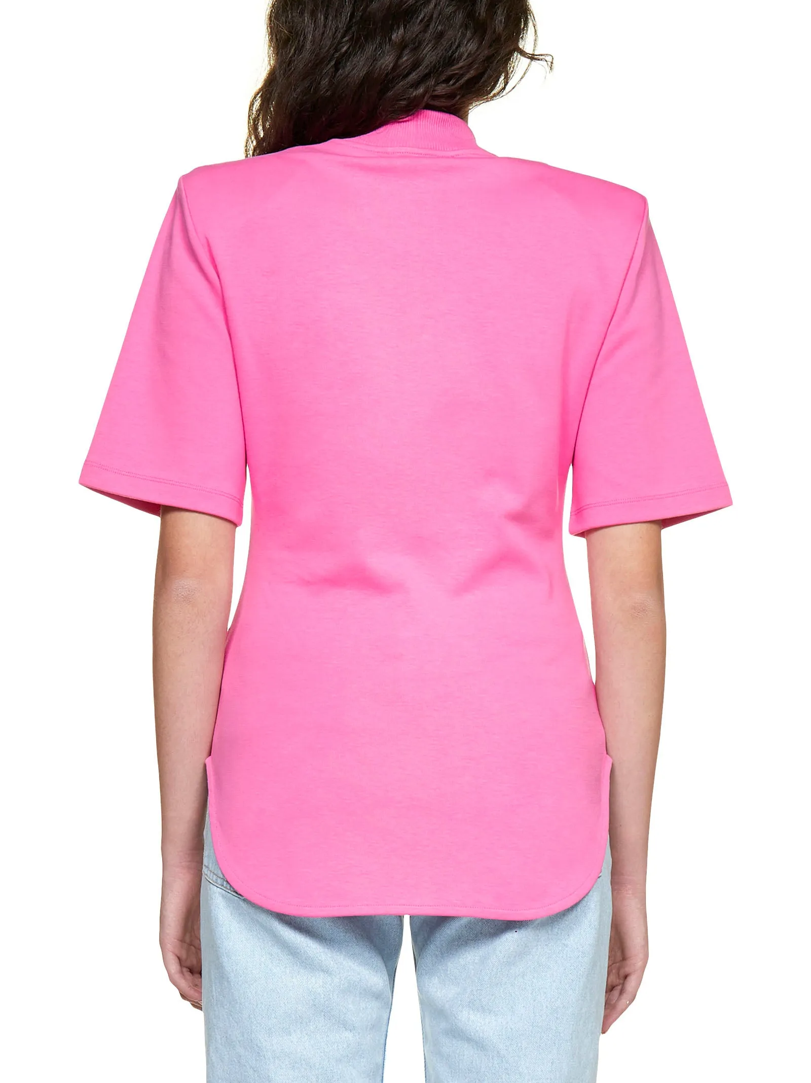 The Attico Shoulder-Padded Mockneck T-Shirt