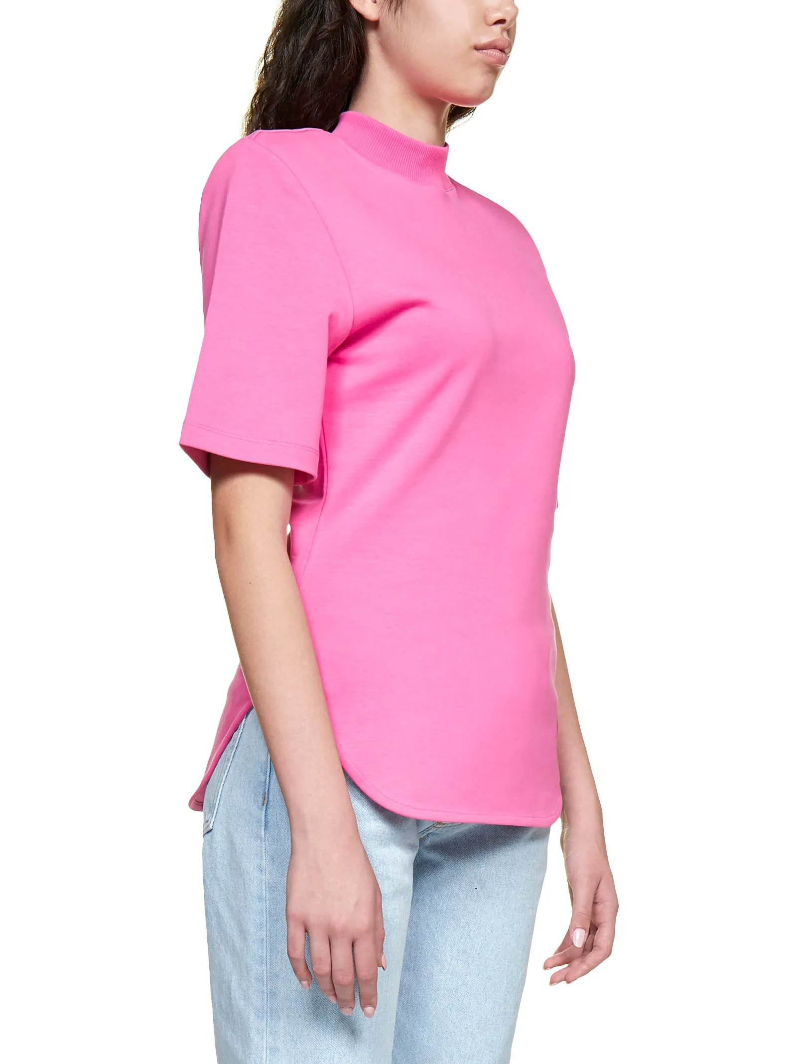 The Attico Shoulder-Padded Mockneck T-Shirt