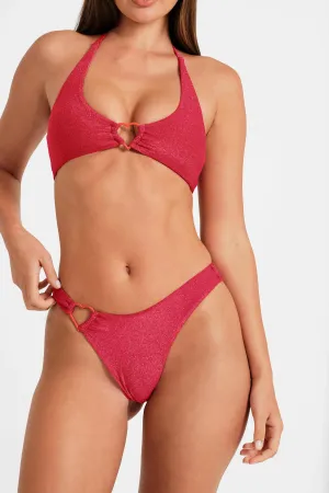 Thea Asymmetrical Cheeky Bottoms / Ruby Shimmer FINAL SALE