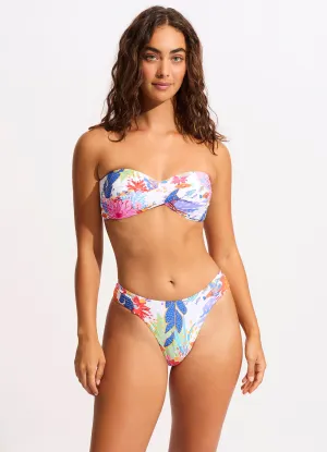 Under The Sea High Leg Bikini Bottom - White