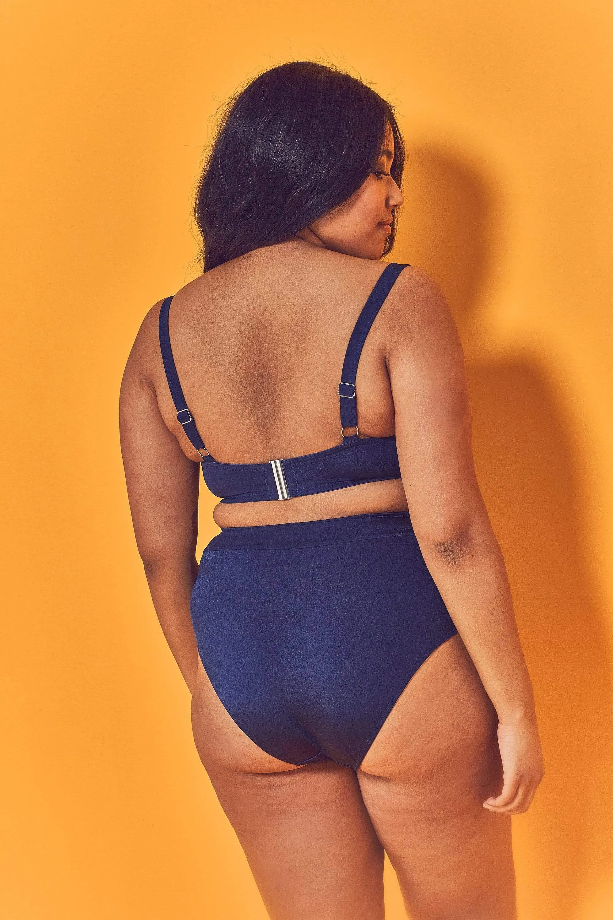 Wolf & Whistle Navy Belted Bikini Brief Curve